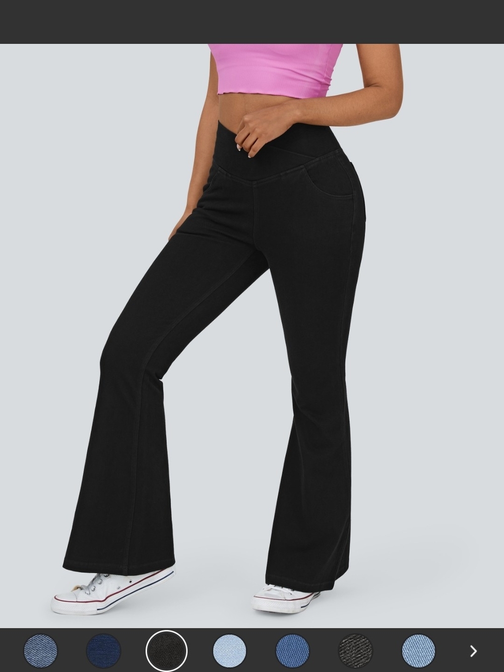 Halara Flex™ High Waisted Crossover Pocket Washed Casual Jeans